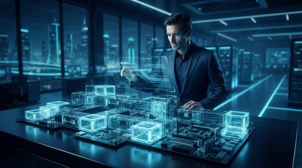 Editorial illustration for Composable Enterprise Architecture, Explained: When to Build with Modular Components and When to Standardize