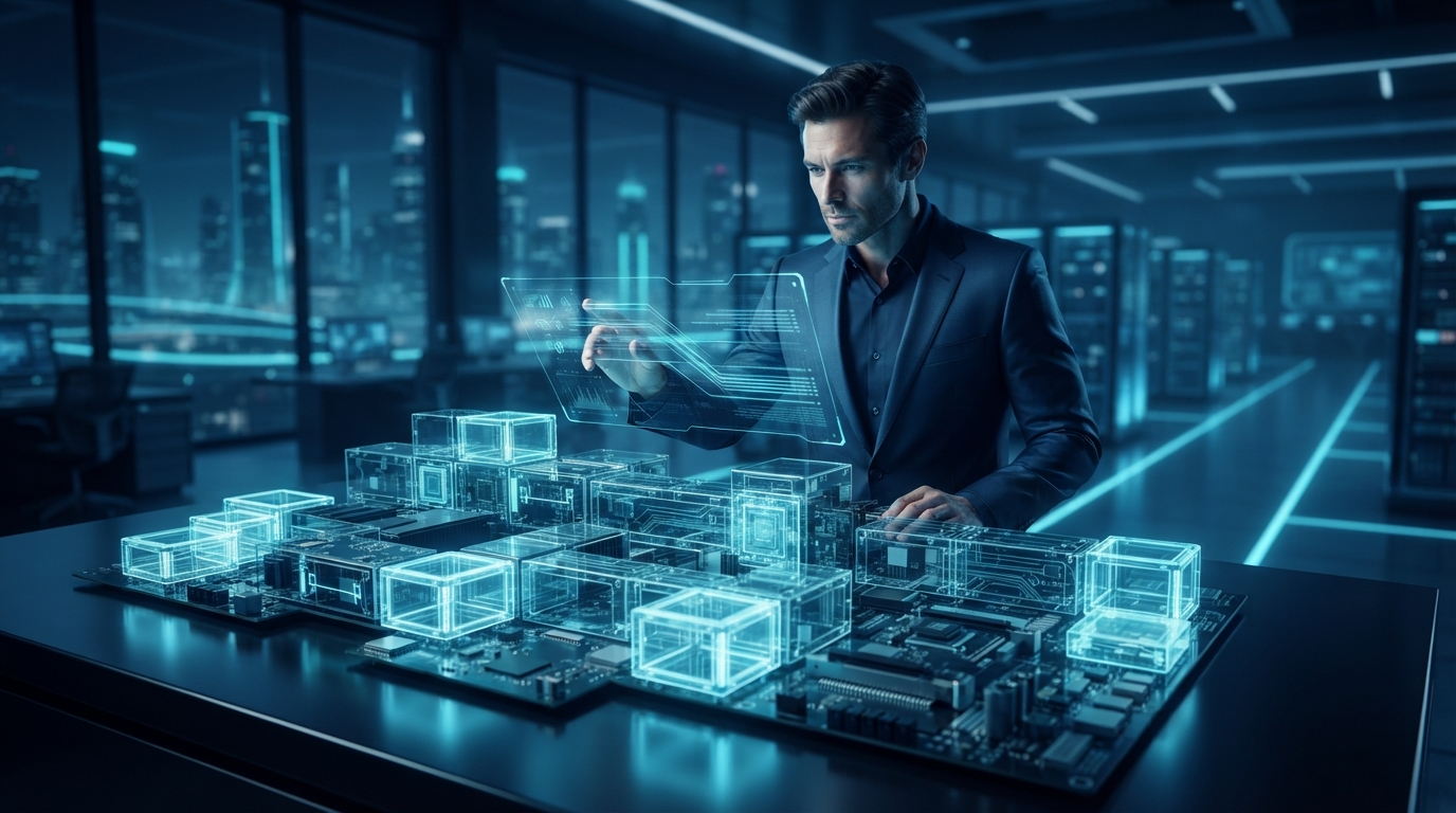 Editorial illustration for Composable Enterprise Architecture, Explained: When to Build with Modular Components and When to Standardize